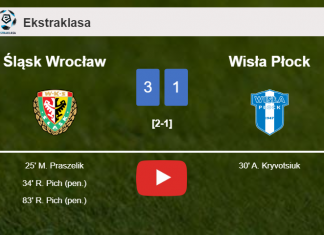 Śląsk Wrocław conquers Wisła Płock 3-1. HIGHLIGHTS