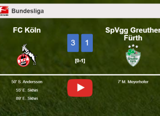 1. FC Köln tops SpVgg Greuther Fürth 3-1 after recovering from a 0-1 deficit. HIGHLIGHTS