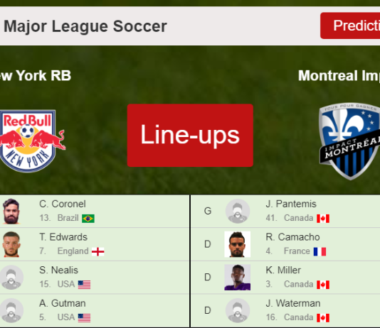 PREDICTED STARTING LINE UP: New York RB vs Montreal Impact - 30-10-2021 Major League Soccer - USA