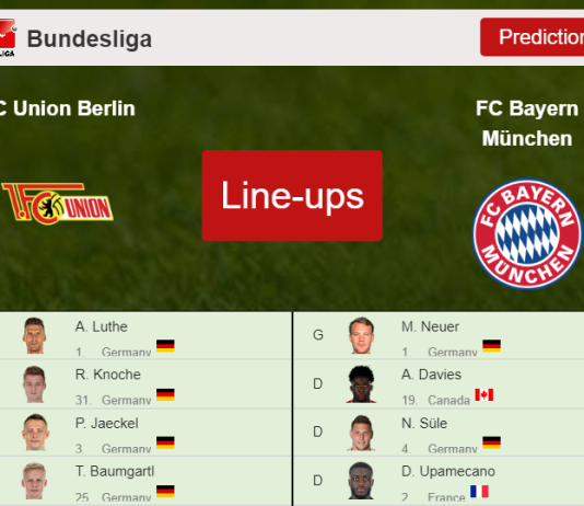 PROBABLE LINE-UP: FC Union Berlin vs FC Bayern München - 30-10-2021 Bundesliga - Germany