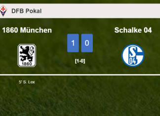1860 München conquers Schalke 04 1-0 with a goal scored by S. Lex