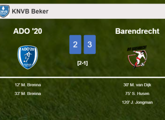 Barendrecht prevails over ADO '20 after recovering from a 2-1 deficit