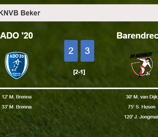 Barendrecht prevails over ADO '20 after recovering from a 2-1 deficit
