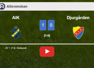 AIK prevails over Djurgården 1-0 with a goal scored by N. Stefanelli. HIGHLIGHTS