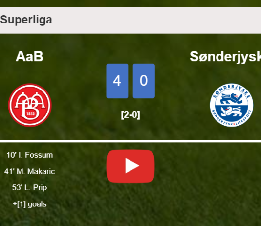 AaB destroys SønderjyskE 4-0 playing a great match. HIGHLIGHTS