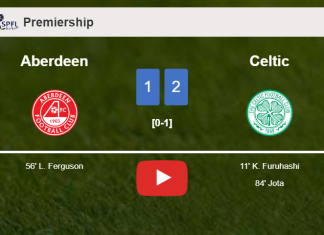 Celtic prevails over Aberdeen 2-1. HIGHLIGHTS