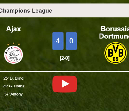 Ajax obliterates Borussia Dortmund 4-0 playing a great match. HIGHLIGHTS
