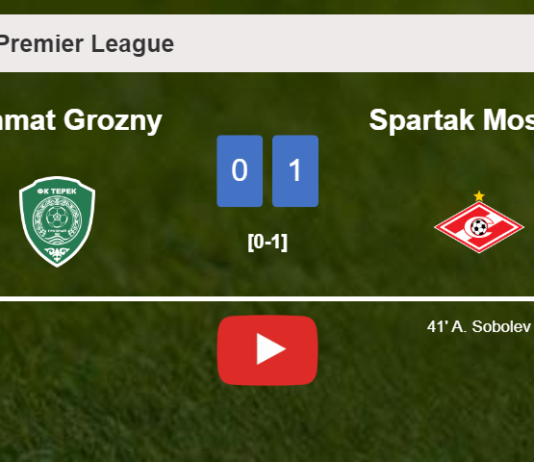 Spartak Moskva conquers Akhmat Grozny 1-0 with a goal scored by A. Sobolev. HIGHLIGHTS