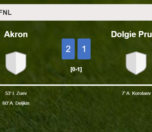 Akron recovers a 0-1 deficit to top Dolgie Prudy 2-1