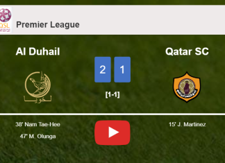 Al Duhail recovers a 0-1 deficit to prevail over Qatar SC 2-1. HIGHLIGHTS