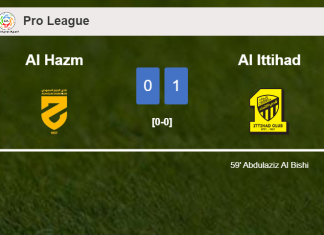 Al Ittihad conquers Al Hazm 1-0 with a goal scored by A. Al