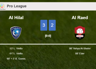 Al Hilal defeats Al Raed 3-2