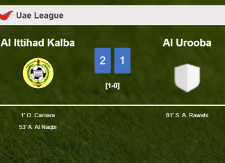 Al Ittihad Kalba overcomes Al Urooba 2-1