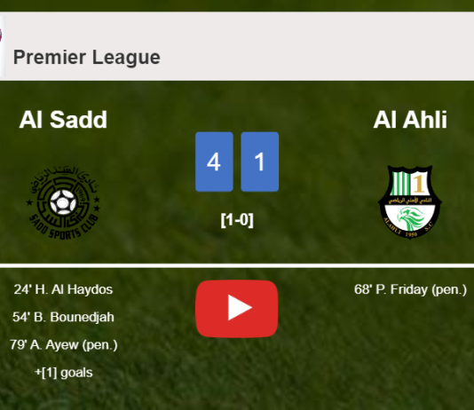 Al Sadd crushes Al Ahli 4-1 with a superb match. HIGHLIGHTS