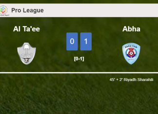 Abha overcomes Al Ta'ee 1-0 with a goal scored by R. Sharahili
