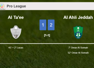 Al Ahli Jeddah overcomes Al Ta'ee 2-1 with O. Al scoring a double