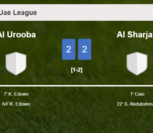 Al Urooba and Al Sharjah draw 2-2 on Thursday