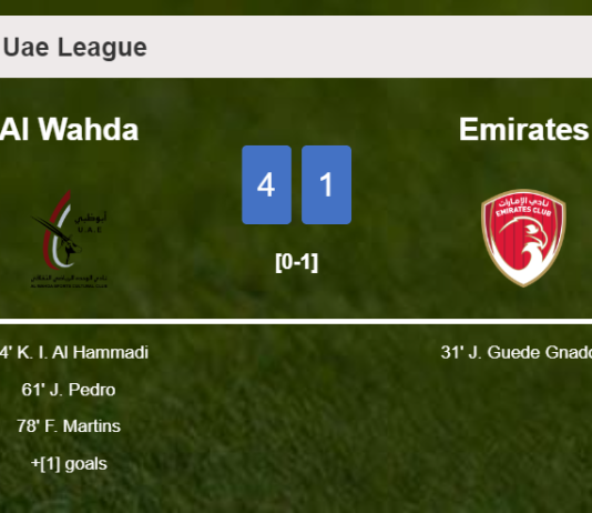 Al Wahda crushes Emirates 4-1 with a great performance