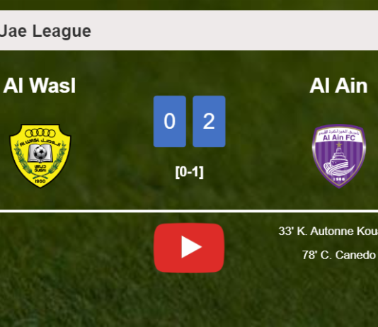 Al Ain defeats Al Wasl 2-0 on Thursday. HIGHLIGHTS