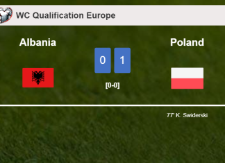 Poland conquers Albania 1-0 with a goal scored by K. Swiderski