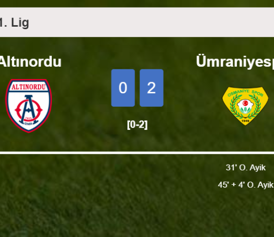 O. Ayik scores 2 goals to give a 2-0 win to Ümraniyespor over Altınordu