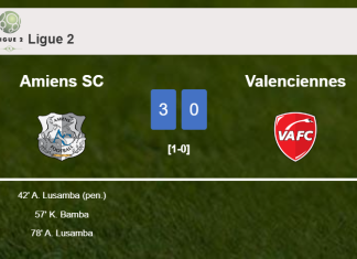 Amiens SC conquers Valenciennes 3-0