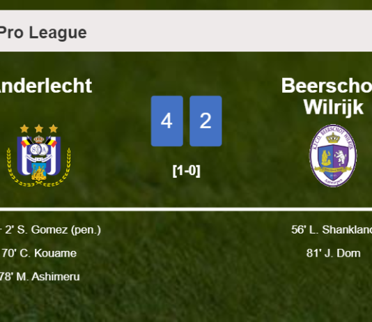Anderlecht tops Beerschot-Wilrijk 4-2