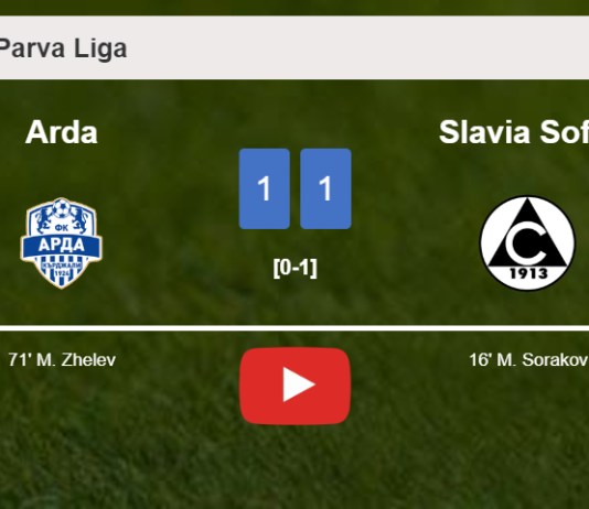 Arda and Slavia Sofia draw 1-1 on Saturday. HIGHLIGHTS