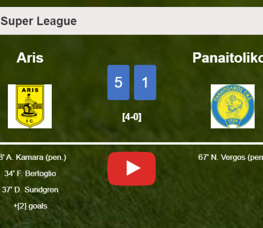 Aris estinguishes Panaitolikos 5-1 with a superb match. HIGHLIGHTS