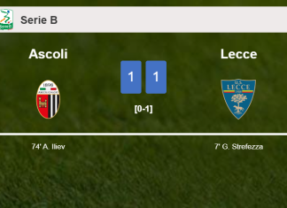 Ascoli and Lecce draw 1-1 on Saturday