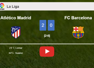 Atlético Madrid overcomes FC Barcelona 2-0 on Saturday. HIGHLIGHTS