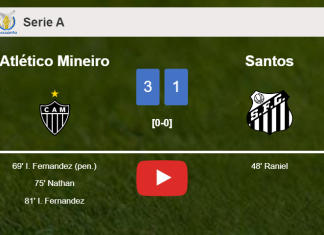 Atlético Mineiro demolishes Santos 3-1 with 2 goals from F. I.. HIGHLIGHTS