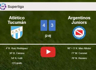 Atlético Tucumán overcomes Argentinos Juniors 4-3. HIGHLIGHTS