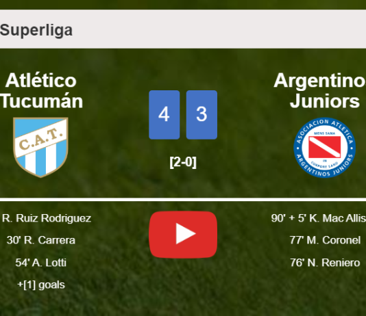 Atlético Tucumán overcomes Argentinos Juniors 4-3. HIGHLIGHTS