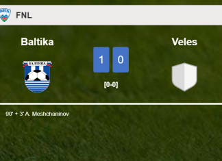 Baltika defeats Veles 1-0 with a late goal scored by A. Meshchaninov