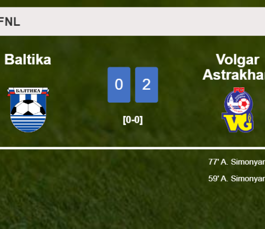 S. A. scores a double to give a 2-0 win to Volgar Astrakhan over Baltika