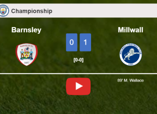 Millwall beats Barnsley 1-0 with a late goal scored by M. Wallace. HIGHLIGHTS