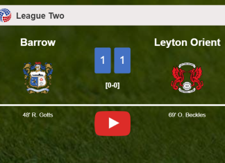 Barrow and Leyton Orient draw 1-1 on Saturday. HIGHLIGHTS