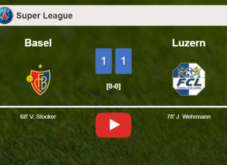 Basel and Luzern draw 1-1 on Sunday. HIGHLIGHTS