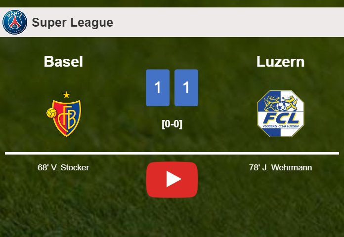 Basel and Luzern draw 1-1 on Sunday. HIGHLIGHTS