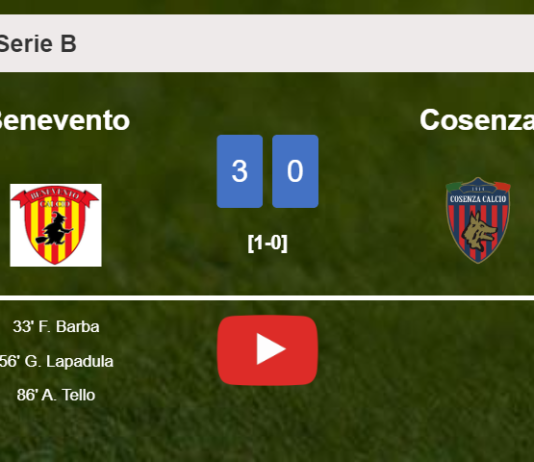Benevento conquers Cosenza 3-0. HIGHLIGHTS
