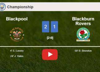 Blackpool tops Blackburn Rovers 2-1. HIGHLIGHTS