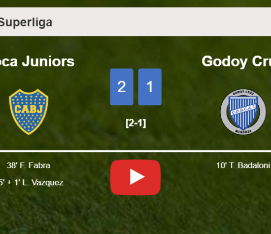 Boca Juniors recovers a 0-1 deficit to best Godoy Cruz 2-1. HIGHLIGHTS