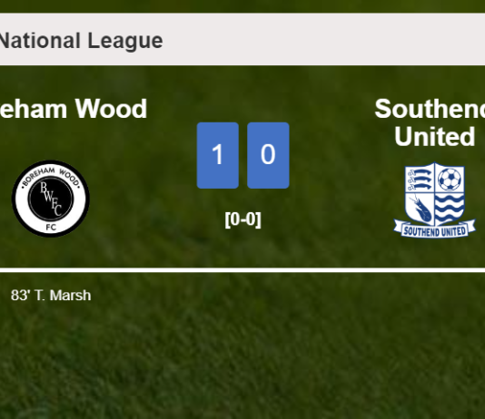 Boreham Wood conquers Southend United 1-0 with a goal scored by T. Marsh