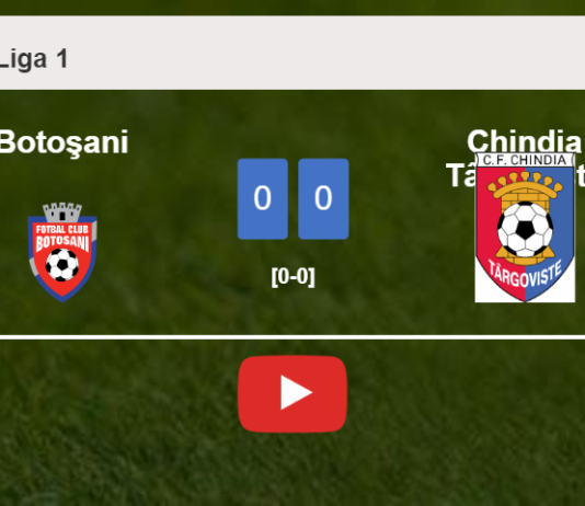 Botoşani draws 0-0 with Chindia Târgovişte on Monday. HIGHLIGHTS