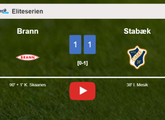 Brann steals a draw against Stabæk. HIGHLIGHTS