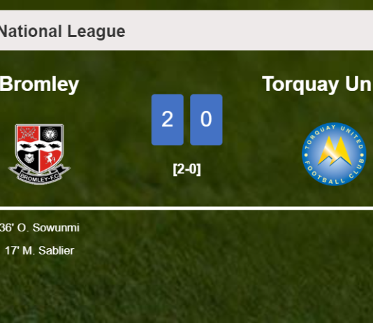 Bromley conquers Torquay United 2-0 on Saturday