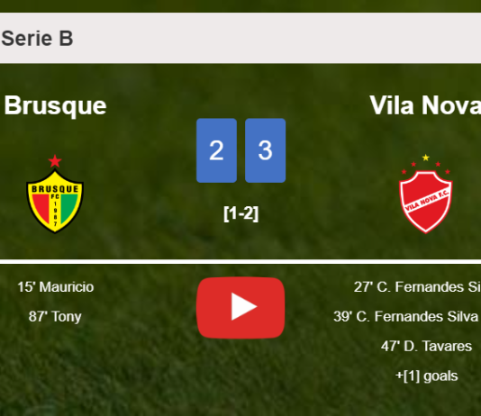 Vila Nova overcomes Brusque 3-2. HIGHLIGHTS