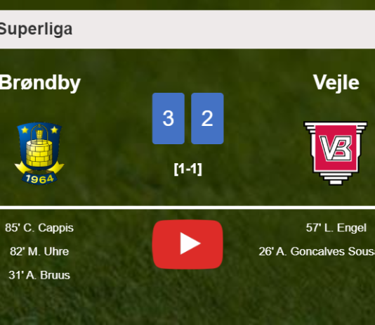 Brøndby tops Vejle after recovering from a 1-2 deficit. HIGHLIGHTS