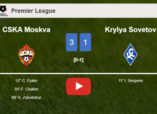 CSKA Moskva conquers Krylya Sovetov 3-1 after recovering from a 0-1 deficit. HIGHLIGHTS